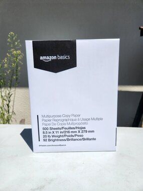 Amazon Office Print Copy Printer Paper 1 Ream 500 Sheets 8.5x11 Inch Letter Size